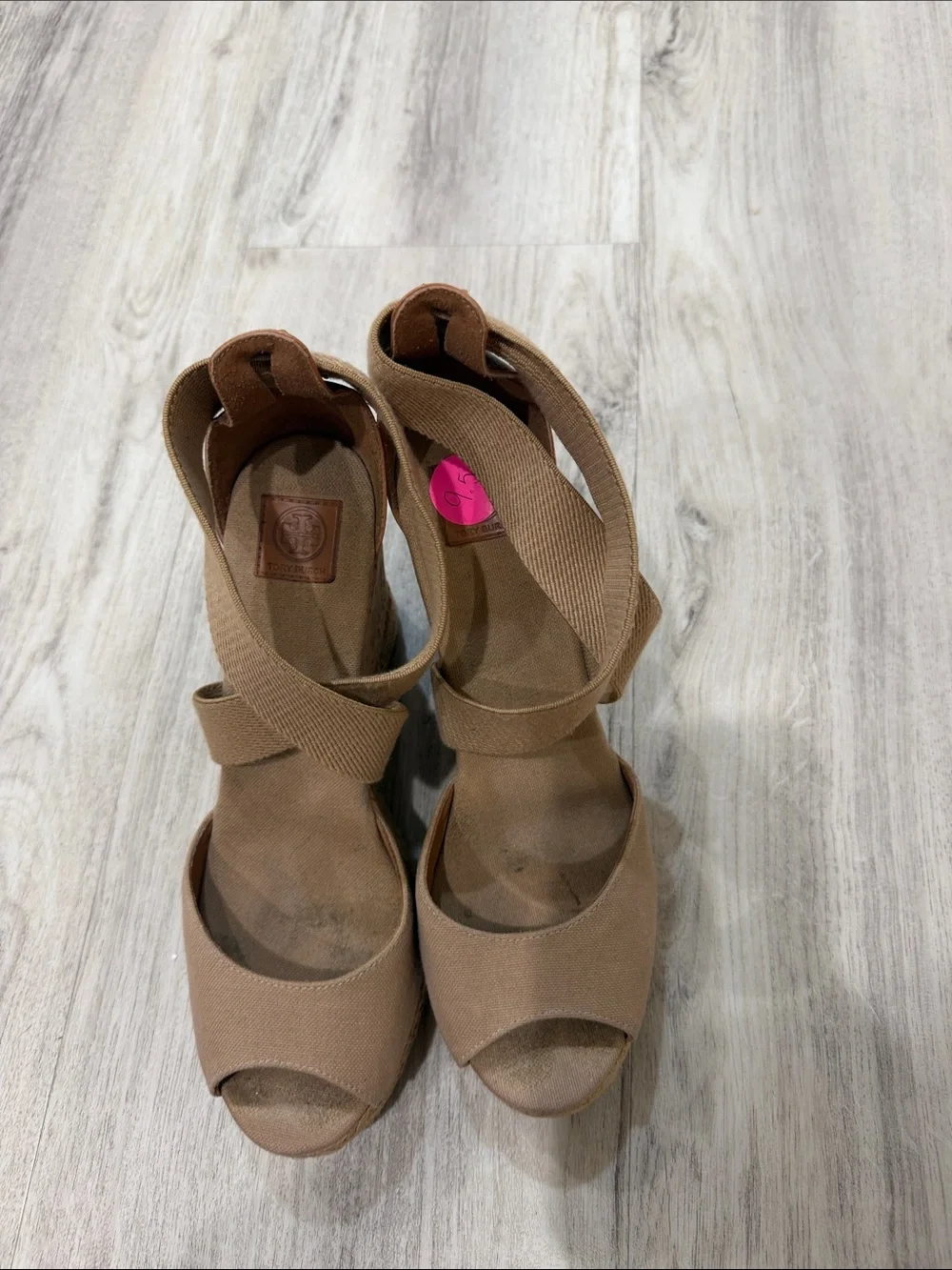 TORY Burch Wedge Espadrille Sandals in Taupe size 9.5